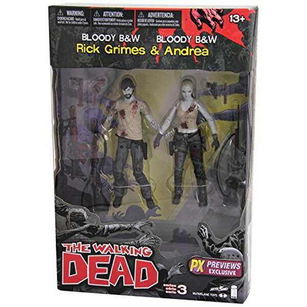 マクファーレン トイズ ウォーキングデッド アクションフィギュア ダイキャスト McFarlane Toys The Walking Dead Series 3: Rick and Andrea Action Figure (Bloody Versions) (2-Pack)｜i-selection