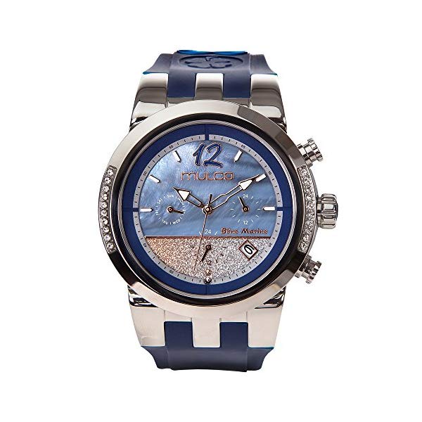 マルコ 腕時計 MULCO MW5-4721-043 レディース 女性用 ウォッチ Mulco Blue Marine Infinity Quartz Multifuncion Movement Women's Watch | Mother of Pearl Sundial Display Rose Gold Accents | Silicone Watch Band | Water Resistant Stainless Steel Watch|i-selection