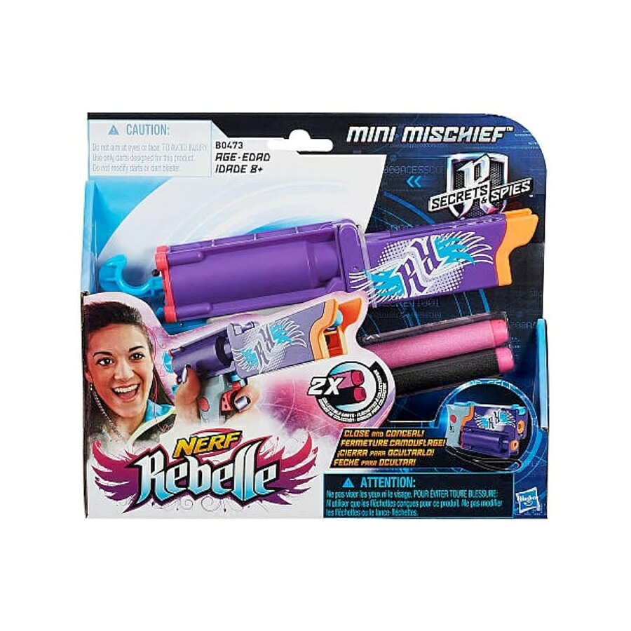 ナーフレベル ないしょ事\u0026秘密捜査員 ミニ 悪いたずらブラジャーはやりっ子 Nerf Rebelle Secrets \u0026 Spies Mini Mischief Blaster