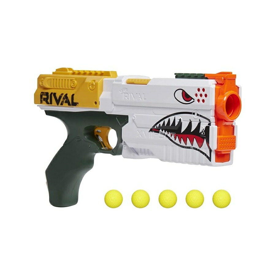 NERF 対戦相手 クロノス XVIII-500 ブラジャーはやりっ子 後装 ナーフ 対戦相手 ラウンド 5 発 発条 行動 す早さ 90 FPS 白いこと 色つや ひな型 客体馬齢 14 歳以上 (押さえる) NERF Rival Kronos XVIII-500 Blaster, Breech-Load, 5 Nerf Rival Rounds, Spring