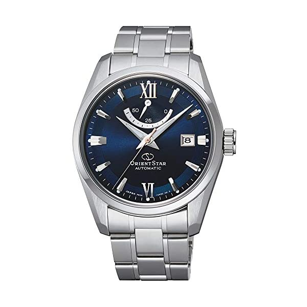 東洋 ウオッチ はやりっ児 ORIENT RE-金0005L00B 時辰儀 御覧になる Orient Star Power Reserve Sapphire Glass Steel Bracelet Blue Dial Dress Watch RE-金0005L