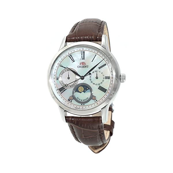 東洋 ウオッチ 石英 ORIENT KA0005A 時辰儀 御覧になる ORIENT \u0027Sun \u0026 Moon\u0027 Pearl Dial Roman Indices Brown Leather Lady Quartz KA0005A