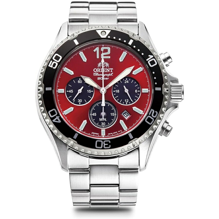 オリエント マコ ソーラーパンダ 赤と黒 ブレスレットタイプ Orient Mako Solar Panda, Red and black, Bracelet Type｜i-selection 56,076円