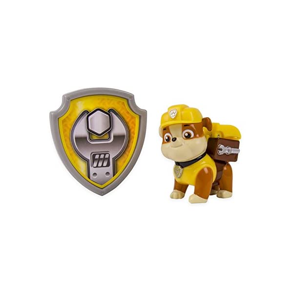 パウパトロール 手あそび グッズ レスキュー 知育手あそび 活動写真 ラブル 動く 飛び降りる Paw Patrol Action Pack Pup \u0026 Badge - Rubble おもちゃ-その他