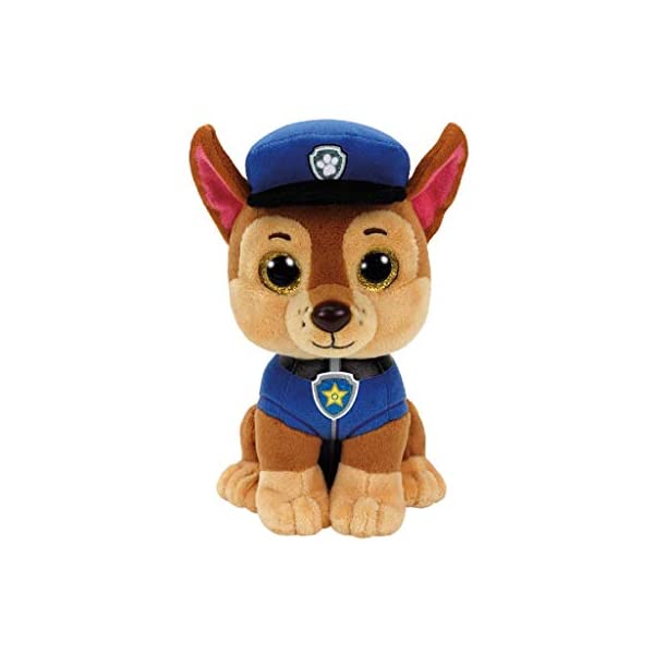 パウパトロール ぬいぐるみ チェイス タイ おもちゃ グッズ レスキュー 知育玩具 映画 Ty 41208 Paw Patrol Chase with Glitter Eyes 15 cm｜i-selection