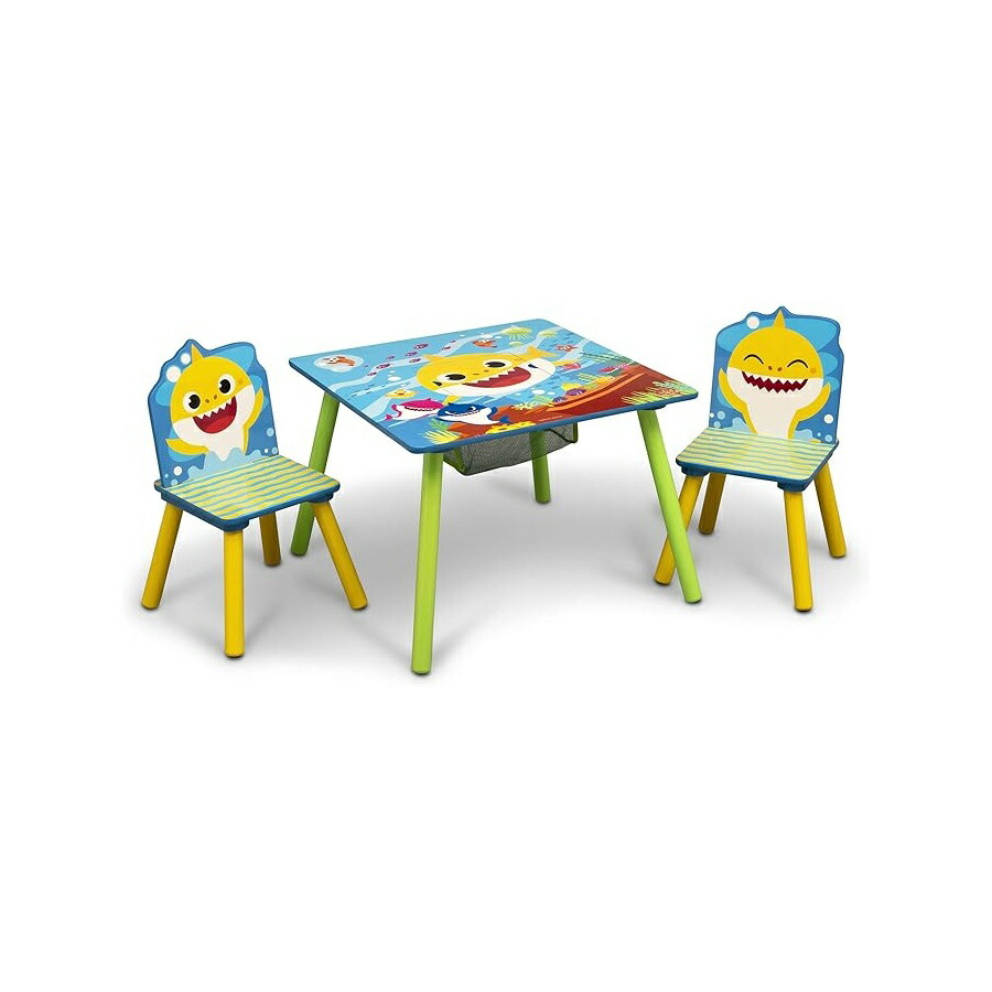 ベビーシャーク 手あそび グッズ 知育手あそび 差し上げ物 Delta Children キッズテーブルストレージ (腰掛け 2 脚付き添い人) 工芸や芸術品 お兄ちゃんの第四次元 養護ホームスクーリング 課題などに至適 3 点書き割り Delta Children Kids Table Storage (2 Chairs Included) -Ideal