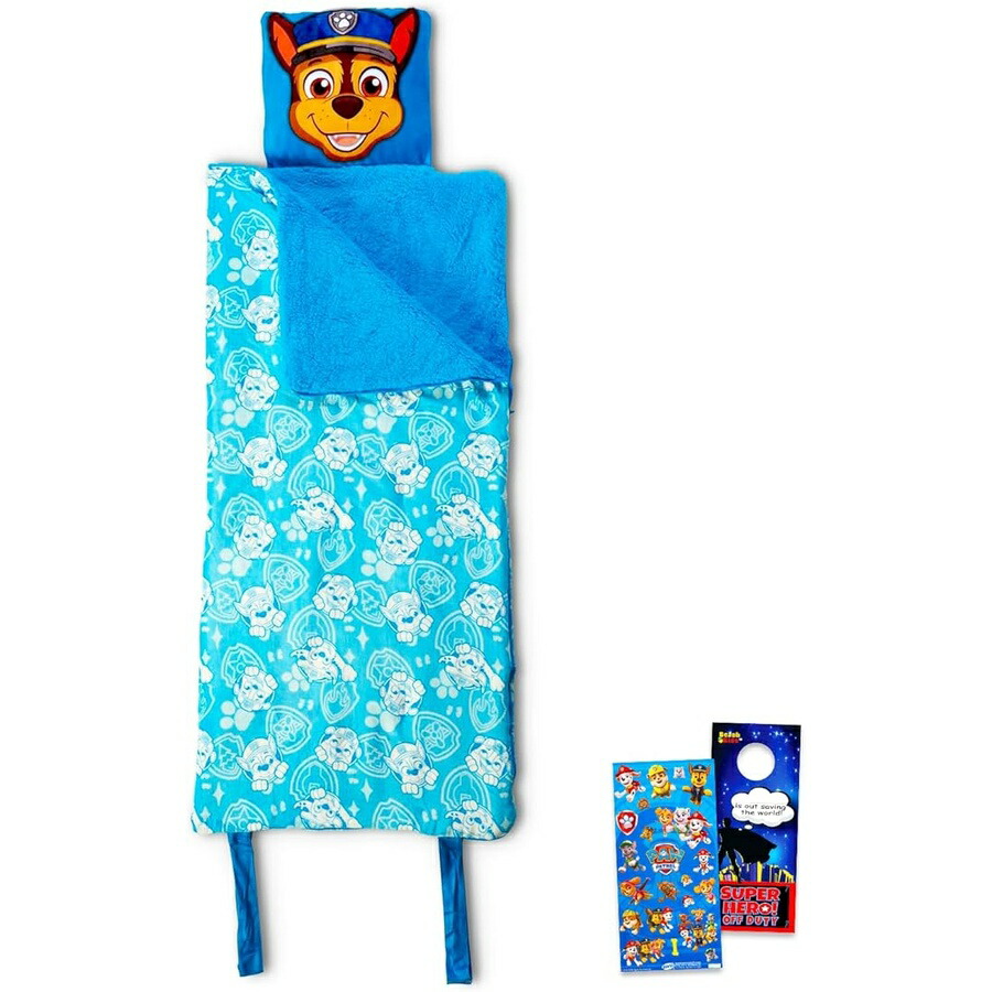 パウパトロール 手あそび グッズ 知育手あそび 差し上げ物 Paw Patrol Slumber Bag Set for Boys Bundle with 27x56 Inches Chase Sleeping Bag with Attached Pillow Plus Stickers, More ウォーム スランバー 御徒面子 Paw Patrol Slumber Bag Set for Boys