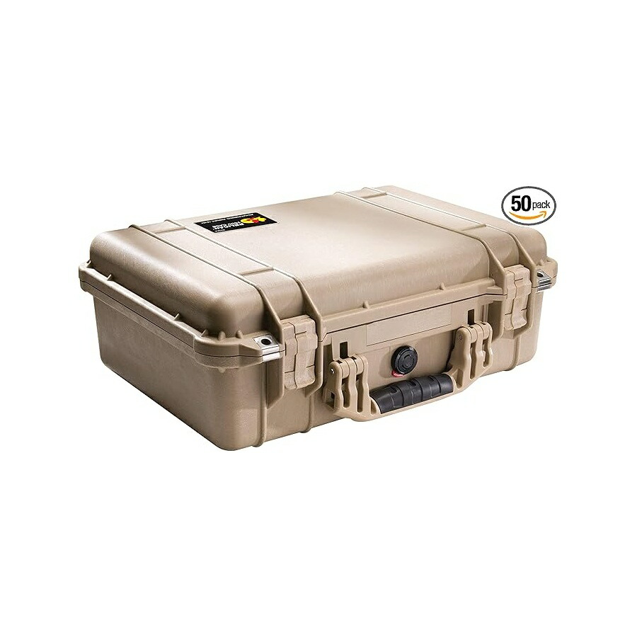 伽藍鳥 1500 質問用紙付き添い人容れもの (乾荒原 タン) Pelican 1500 Case With Foam (Desert Tan)