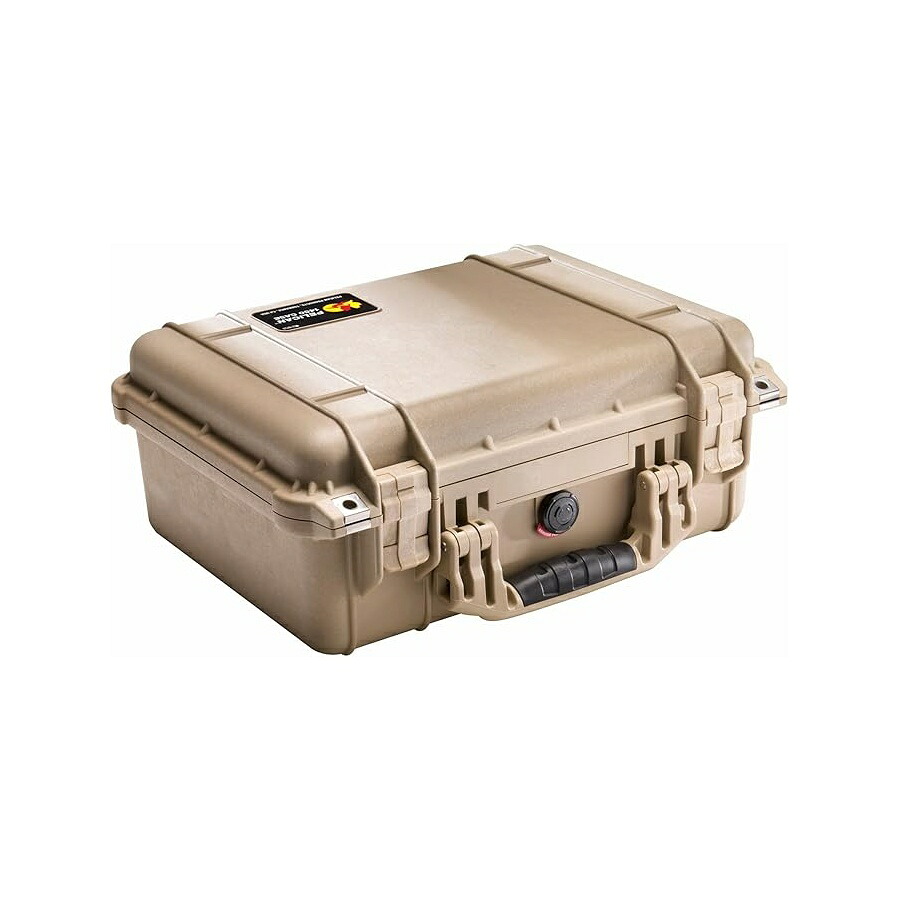 伽藍鳥 1450 質問用紙付き添い人容れもの (乾荒原 タン) Pelican 1450 Case With Foam (Desert Tan)