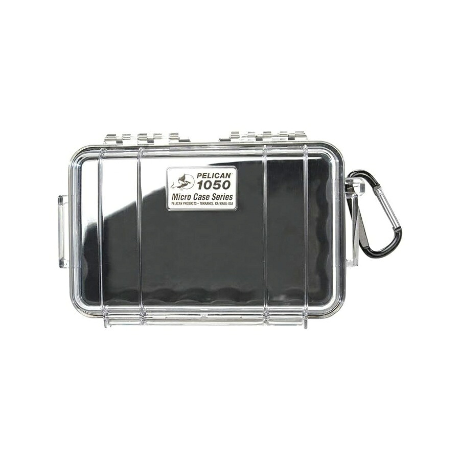 伽藍鳥 1050 マイクロ容れもの (黒いこと/せつ然たる) Pelican 1050 Micro Case (Black/Clear)