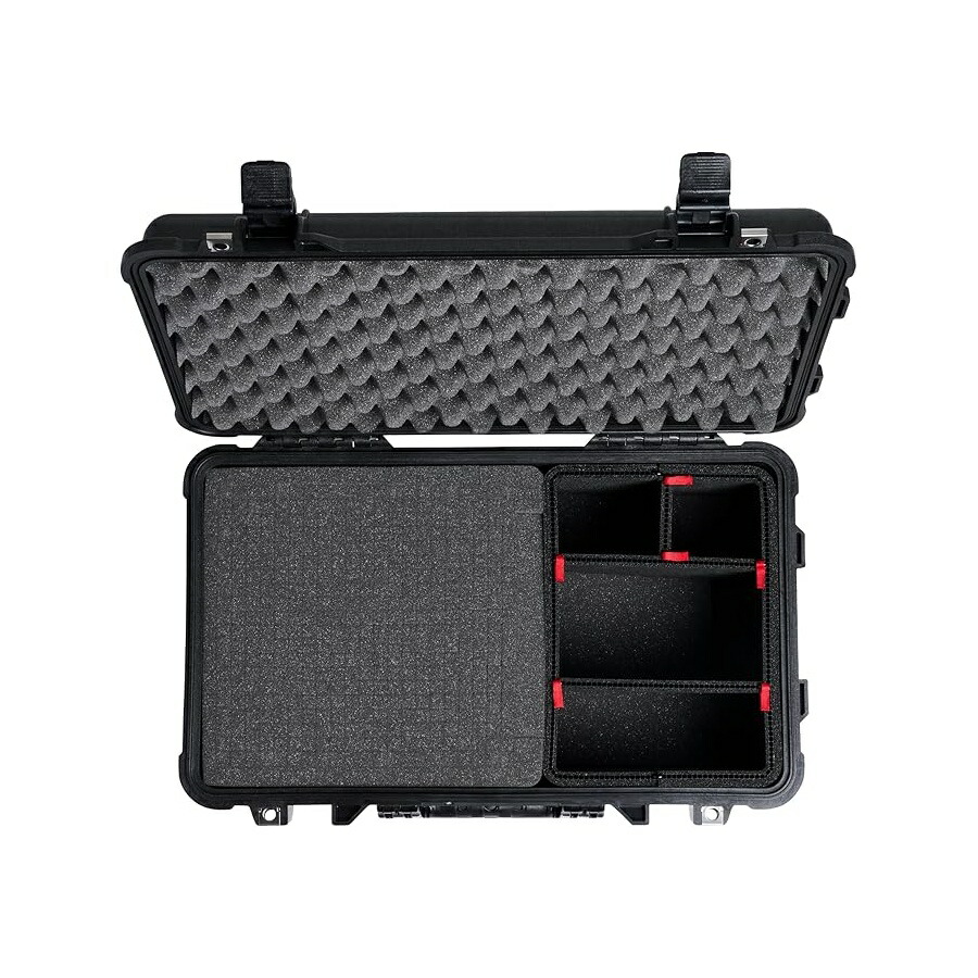 伽藍鳥 1510 変わり種 容れもの TrekPak ディバイダーと質問用紙付き添い人 (黒いこと) Pelican 1510 Hybrid Case With TrekPak Dividers and Foam (Black)