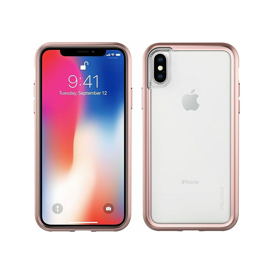 伽藍鳥 アドベンチャラー 持ちはこぶスマホケース iPhone X用 (せつ然たる/メタリック さくら色ゴールド) Pelican Adventurer Phone Case for iPhone X (Clear/Metallic Rose Gold)