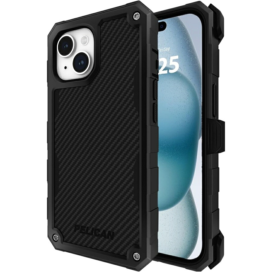 伽藍鳥 Shield つづき物 iPhone 13/14 容れもの 6.1 in [MagSafe 相応う] [21 フート軍事評価落っこちる防御すること] 牢固たるな磁気申し受けるスマホケース 取りまかなう 三尺帯 ゼムクリップ ホルスター 蹴り入れる照明ランプ付き添い人 黒いこと Pelican Shield Series iPhone 13/14 Case 6.1\