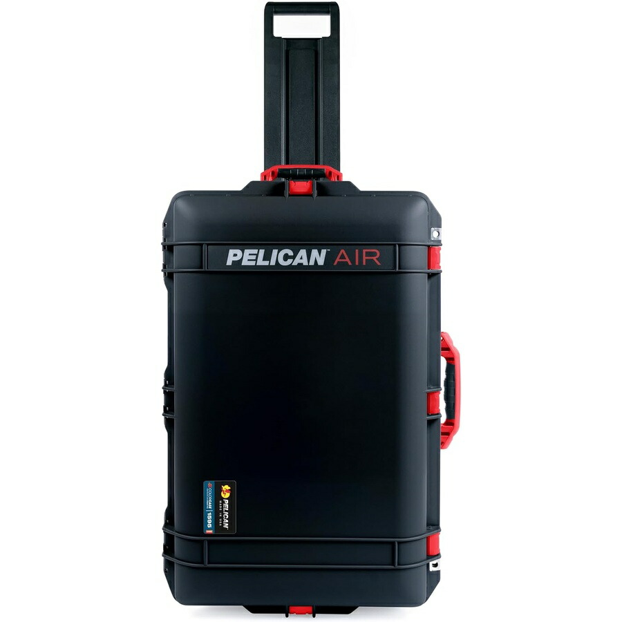 黒いこと 伽藍鳥 1595 ラージ 容れもの 真っ赤手持ち部分とラッチ Black Pelican 1595 Large Case Comes Empty Red Handles \u0026 Latches