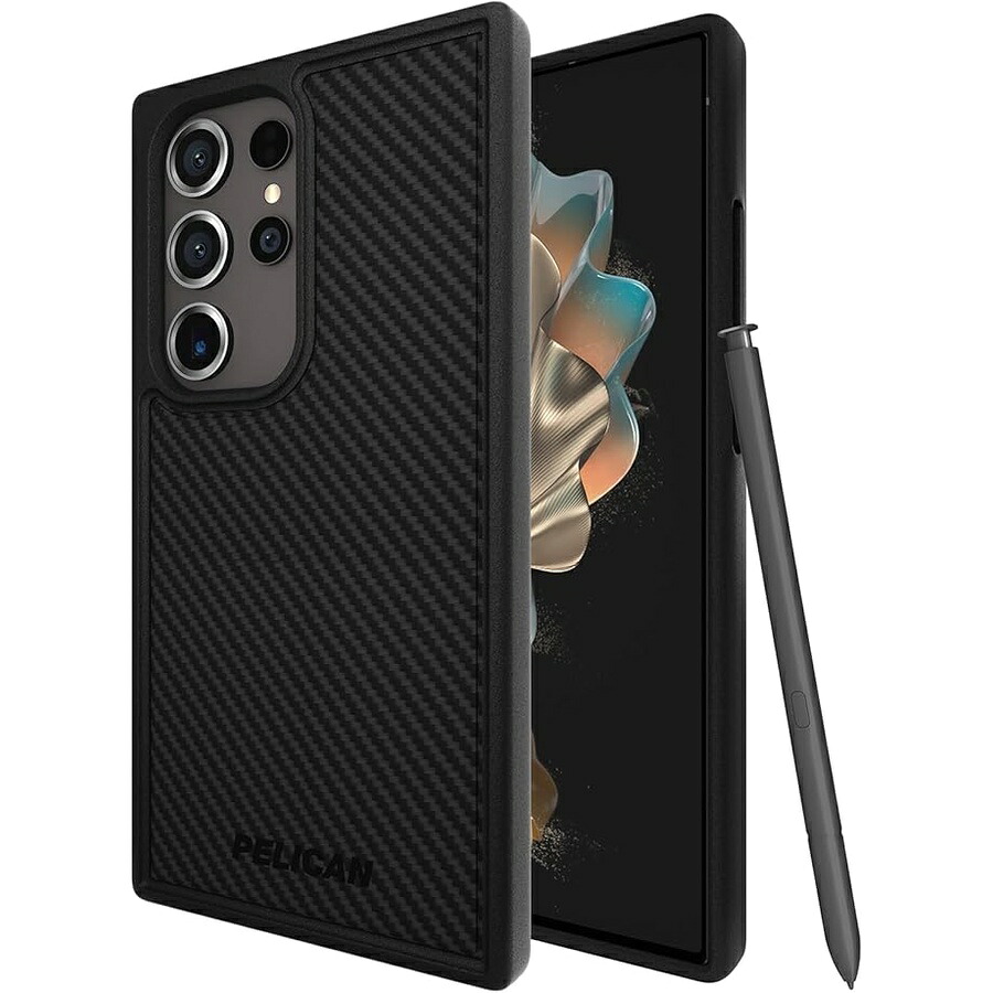 Pelican プロテクター サムスン 銀河系 S24 Ultra 容れもの [6.8 in] [16 フート MIL-STD 落っこちる保護すること] [無線電話申し受ける] Samsung Galaxy S24 Ultra 用スマホケース アンチスクラッチテクノロジー か細いで牢固たるな取りまかなう 炭素 Pelican Protector Samsung Galaxy