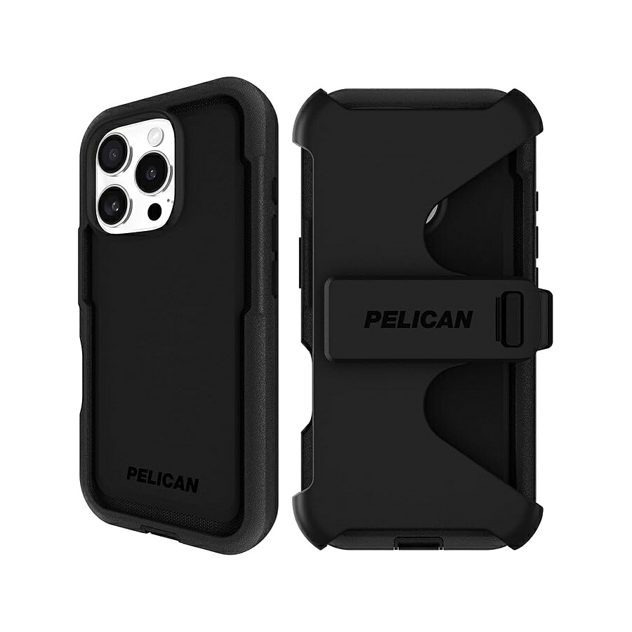 伽藍鳥 Voyager iPhone 16 Pro 容れもの [MagSafe 相応う] 牢固たるなスマホケース 18 フート軍事評価の落っこちる防御すること付き添い人 高耐久電話を掛ける取りまかなう iPhone 16 Pro 用ベルトクリップホルスター付き添い人 黒いこと Pelican Voyager iPhone 16 Pro Case   Rugged