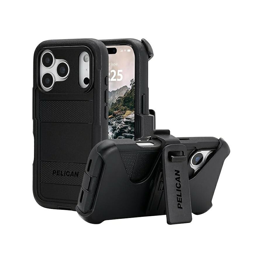 伽藍鳥 Voyager iPhone 17 Pro 容れもの [MagSafe 相応う] 牢固たるなスマホケース 24 フート軍事評価の落っこちる防御すること付き添い人 高耐久電話を掛ける取りまかなう iPhone 17 Pro 用ベルトクリップホルスター付き添い人 黒いこと Pelican Voyager iPhone 17 Pro Case [Compatible with MagSafe]