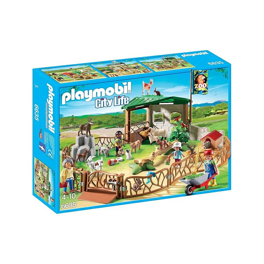 プレイモービル小わっぱふれあい毛の荒物園精神的な統合一揃いの道具 Playmobil Children\u0027s Petting Zoo Building Kit