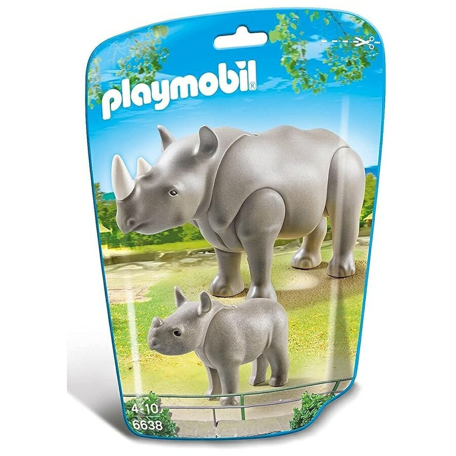 プレイモービル ライノ ベビービルディングキット付き添い人 Playmobil Rhino with Baby Building Kit