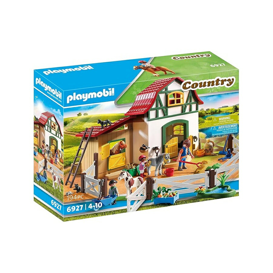 プレイモービル 6927 カントリー 子馬 農園 2 つの子馬 袈裟と納める屋根裏部屋付き添い人 Playmobil 6927 Country Pony Farm with 2 Pony Stalls and Storage Loft