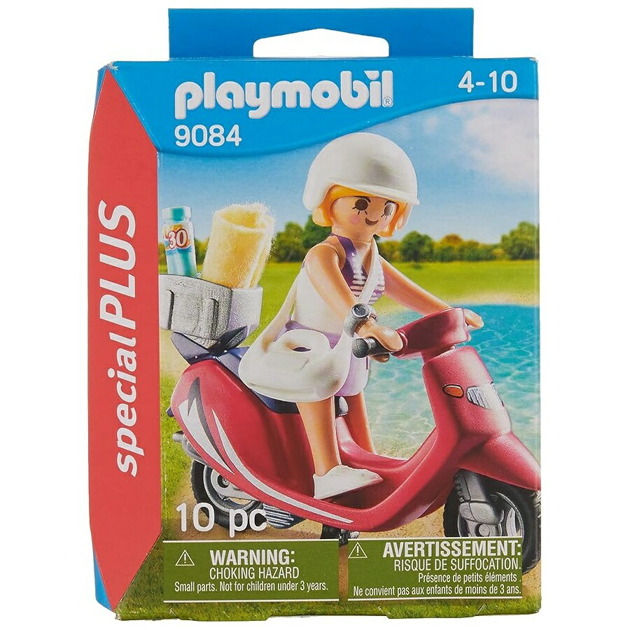 PLAYMOBIL 海水浴客とスクータ精神的な統合書き割り PLAYMOBIL Beachgoer with Scooter Building Set