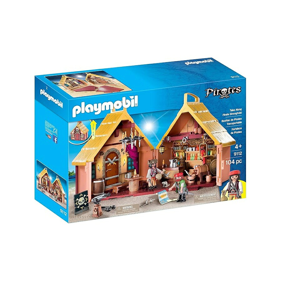 プレイモービル テイクアロングパイレーツ尖んがり打ち立てる一揃いの道具 Playmobil Take Along Pirate Stronghold Building Kit