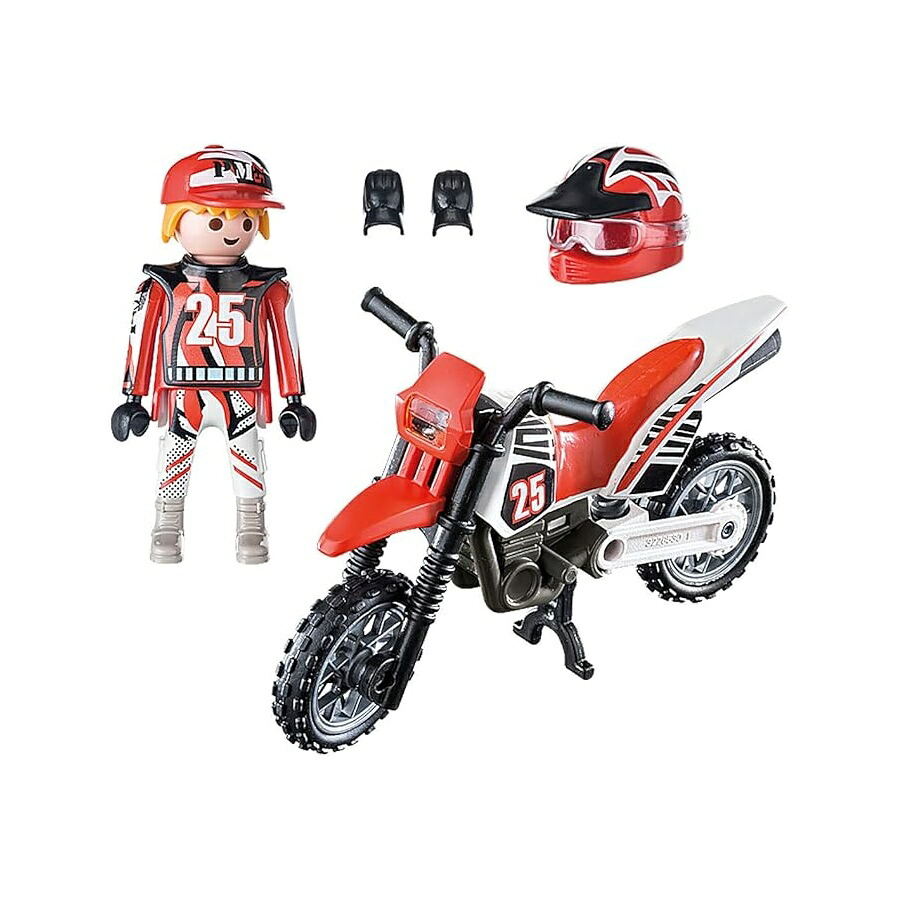 PLAYMOBIL 特別つけ加える 9357 モトクロス１番ウッド PLAYMOBIL Special Plus 9357 Motocross Driver