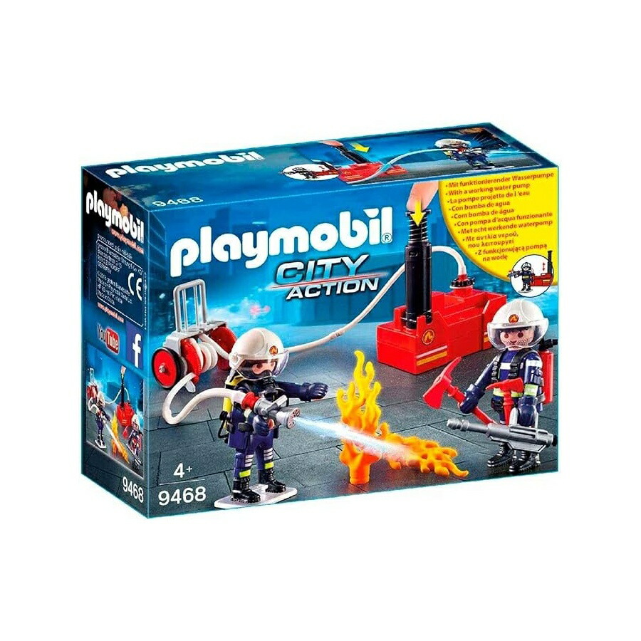 プレイモービル消防士とお水揚水機 Playmobil Firefighters with Water Pump