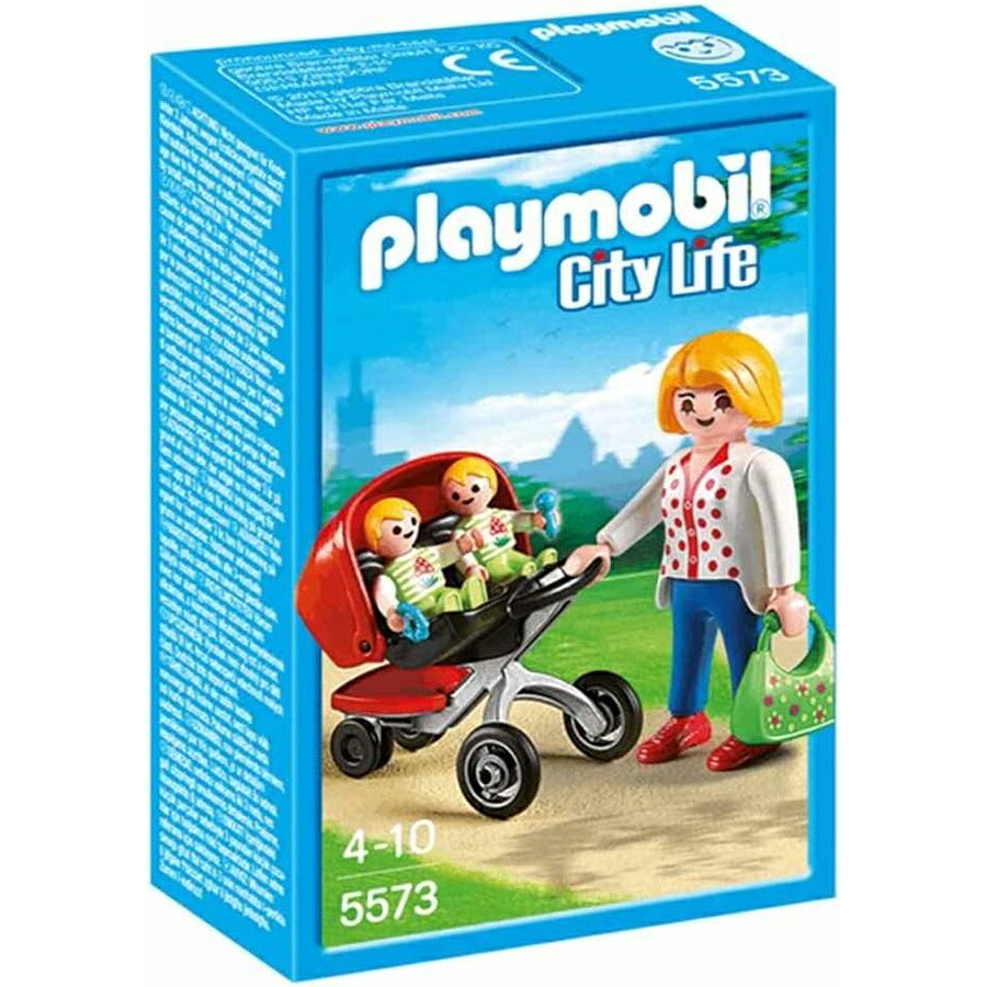 プレイモービル 5573 シティ 生命現象 双生児と乳母車を持つおっ母さん PLAYMOBIL 5573 City Life Maman avec Jumeaux et Landau