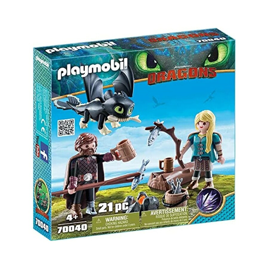 プレイモービル ヒックと火竜 III ヒックとアストリッド with もの言う花火竜 マルチ色合い Playmobil How to Train Your Dragon III Hiccup \u0026 Astrid with Baby Dragon Multicolor