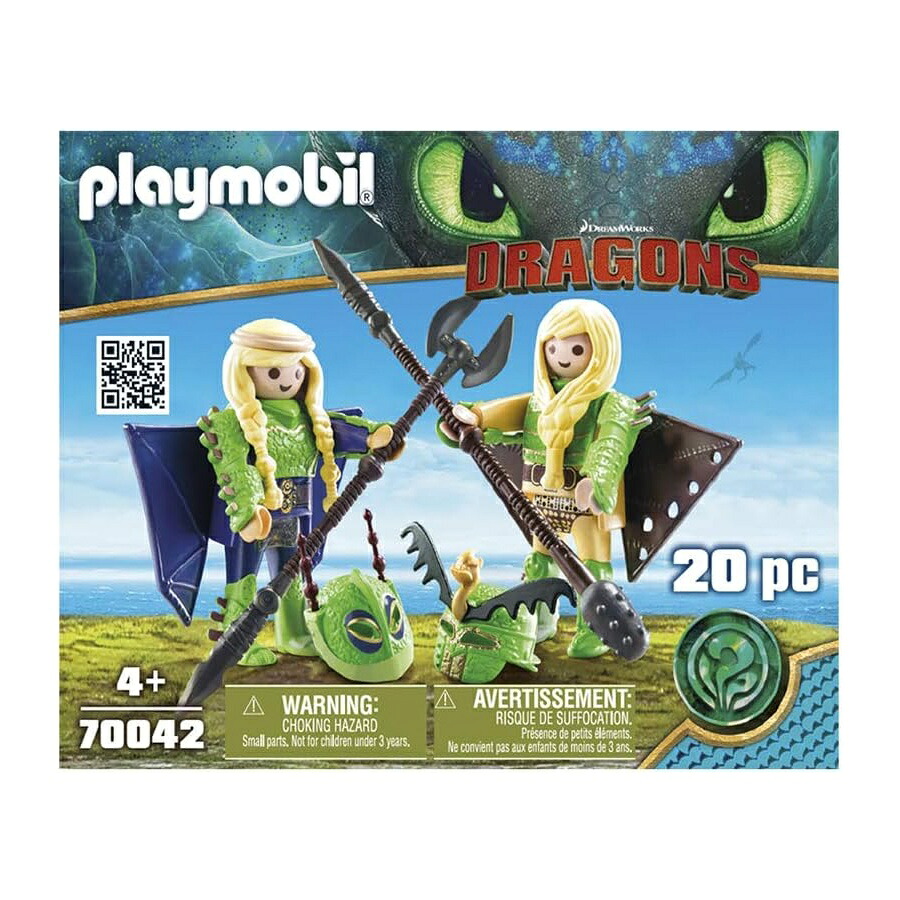 プレイモービル ヒックと火竜 III ラフナット \u0026 手ごわい中毒者 with 航空背広 Playmobil How to Train Your Dragon III Ruffnut \u0026 Tuffnut with Flight Suit