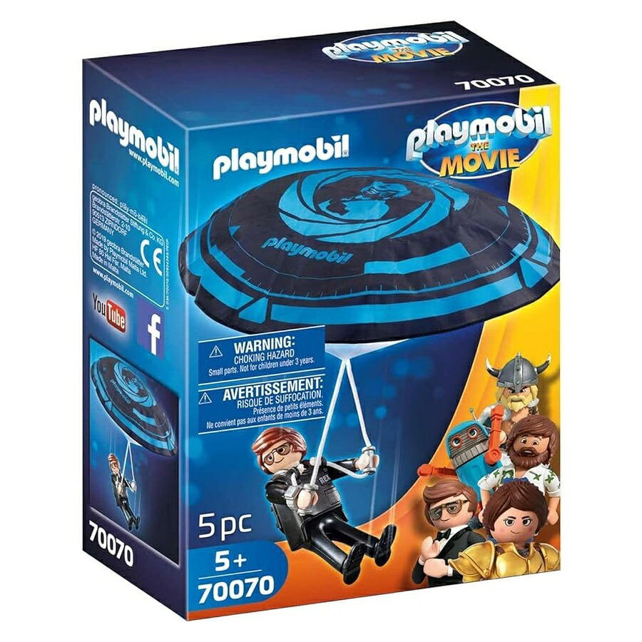 プレイモービル ザ 活動写真 王さま ダッシャー 落下傘付き添い人 Playmobil The Movie Rex Dasher with Parachute
