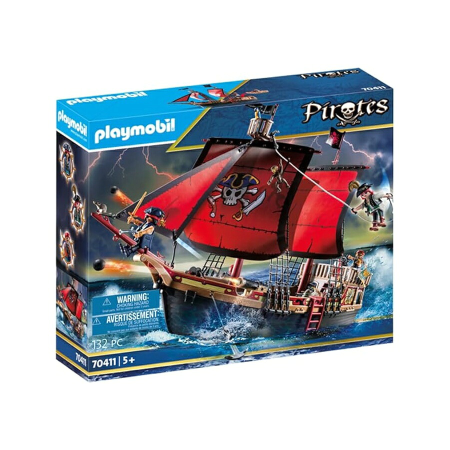 プレイモービル 70411 海賊 加農砲付き添い人大型ほっつき歩くパイレーツ船 Playmobil 70411 Pirates Large Floating Pirate Ship with Cannon