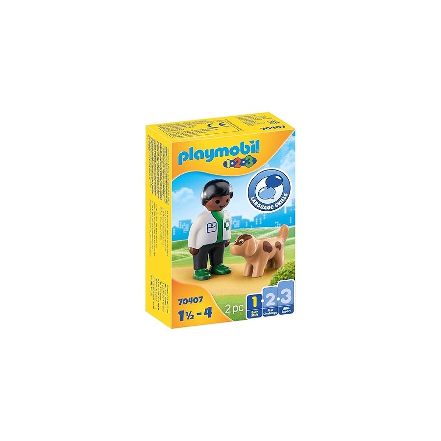 プレイモービル 1.2.3 獣医師と犬 Playmobil 1.2.3 Vet with Dog