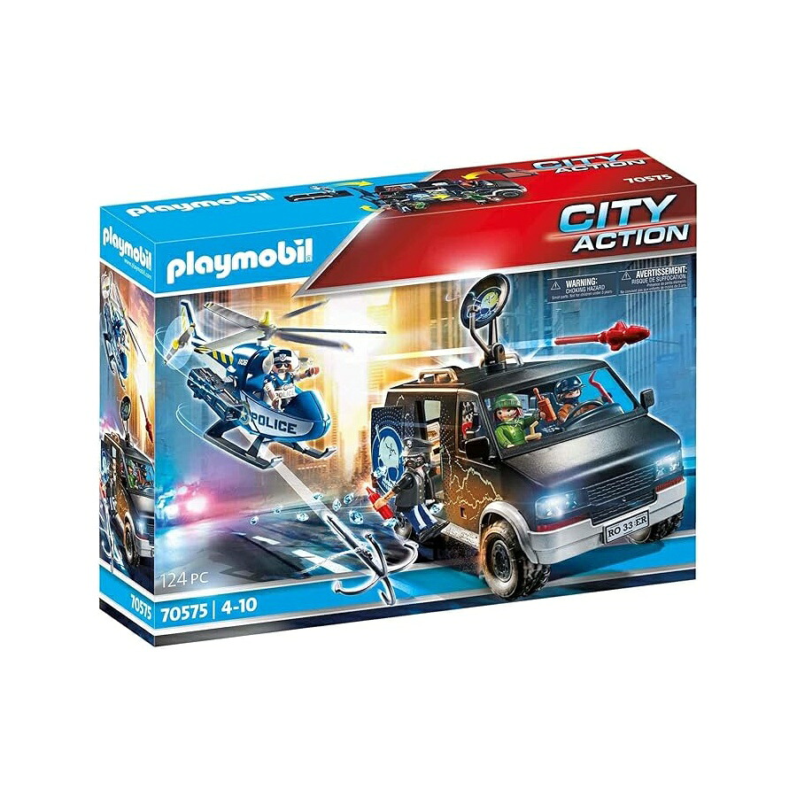 プレイモービル ヘリコプタ追い掛けると暴走ヴァン Playmobil Helicopter Pursuit with Runaway Van