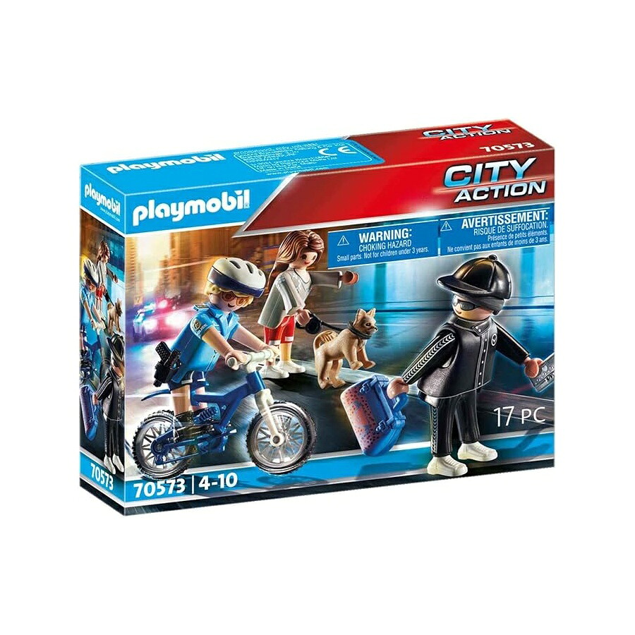 プレイモービルお巡りさん銀輪盗み取る付き添い人 Playmobil Police Bicycle with Thief