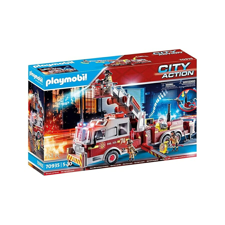 プレイモービル救助車両: タワーはしご付き消防車 Playmobil Rescue Vehicles: Fire Engine with Tower Ladder｜i-selection