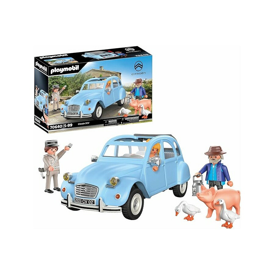 PLAYMOBIL 古典派音楽鉄道車両 70640 シトロエン 2 CV 取りはずし能力のあるなボンネット付き添い人合鴨 車気違いの寄せあつめる品 収集家と 5 歳からのちびっ子向けの手あそび PLAYMOBIL Classic Car 70640 Citro?n 2 CV, Duck with Removable Hood, Collectible for Car Fans, Toy for Collectors