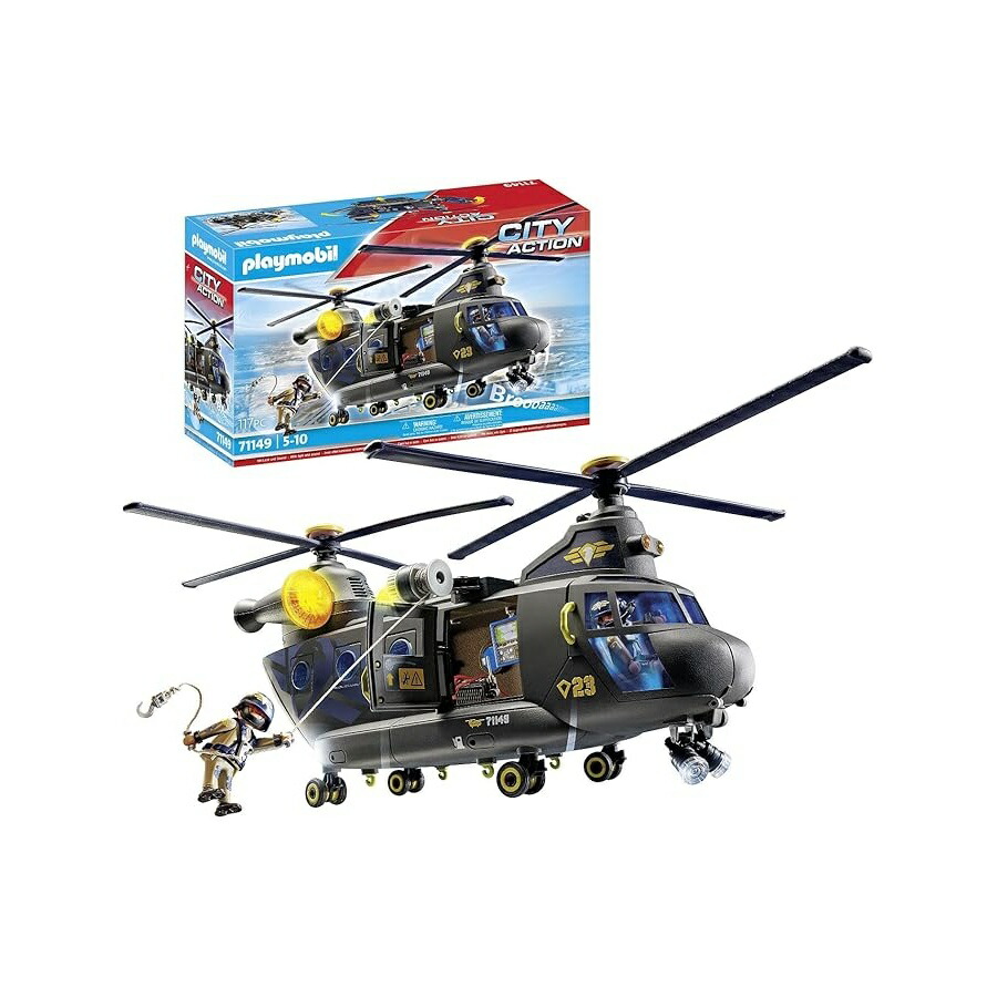 プレイモービル駆け引き単一のもの 保護すること飛行機 Playmobil Tactical Unit Rescue Aircraft