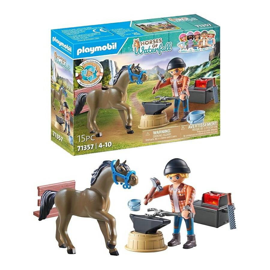 プレイモービル 滝のイザベラと百獣の王の馬 ランドリー領域付き添い人 71357 PLAYMOBIL Horses of Waterfall Isabella and Lioness with Laundry Area 71357