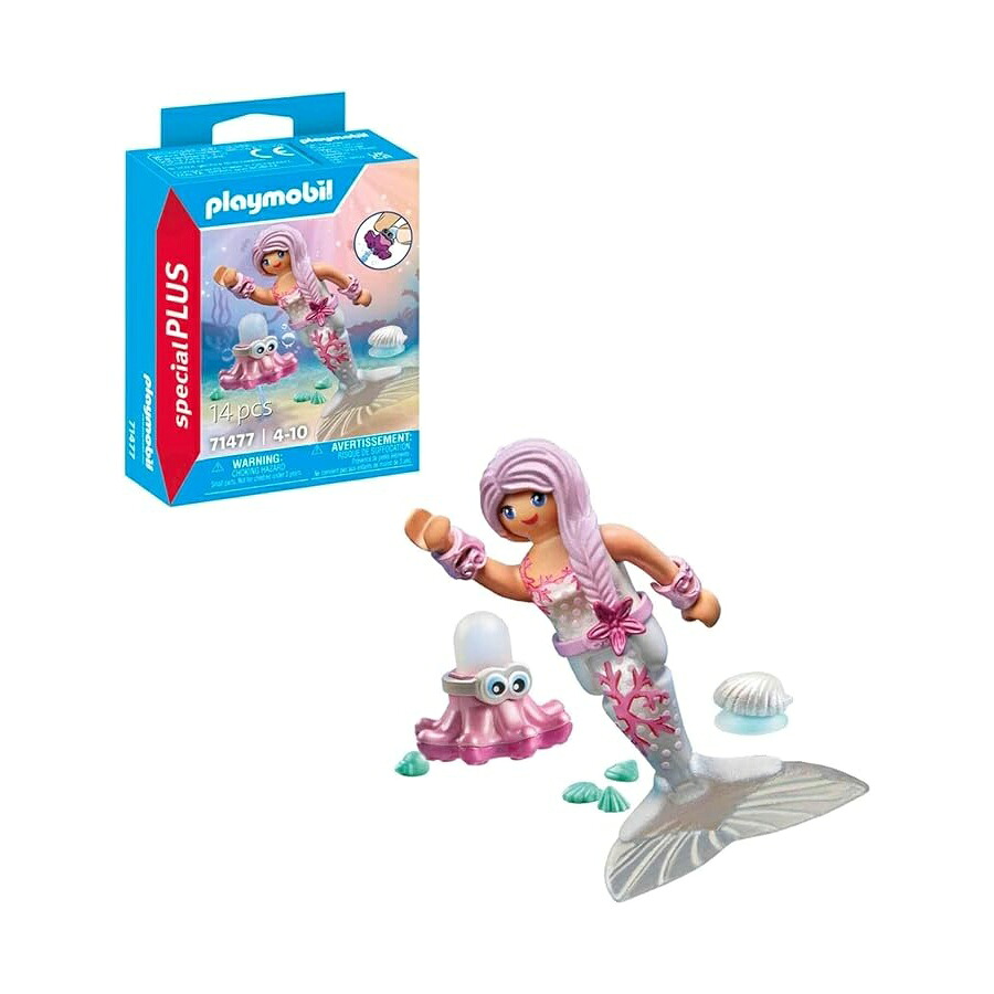 プレイモービル 特別 つけ加える 71477 人魚 吹きつけるタコ付き添い人 4歳から PLAYMOBIL Special Plus 71477 Mermaid with Spray Octopus from 4 Years