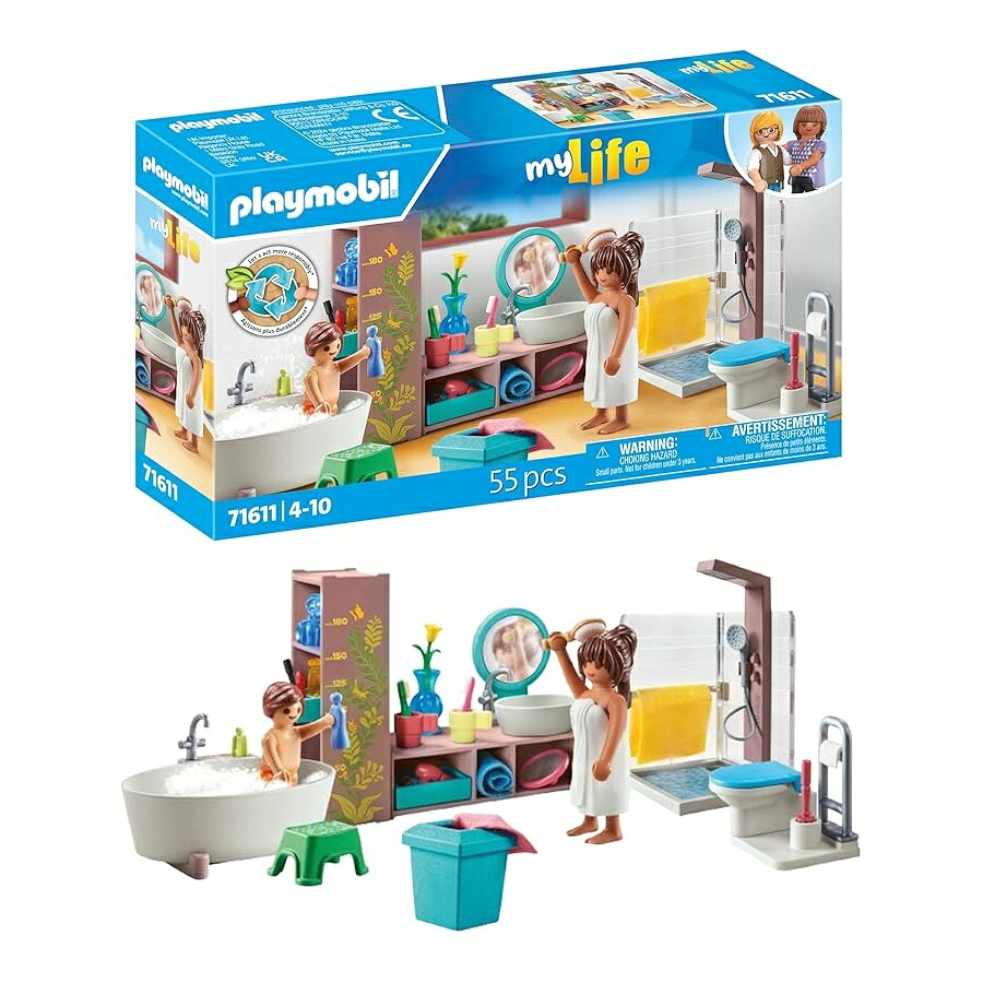 シャワー付き添い人プレイモービルバスルーム Playmobil Bathroom with Shower