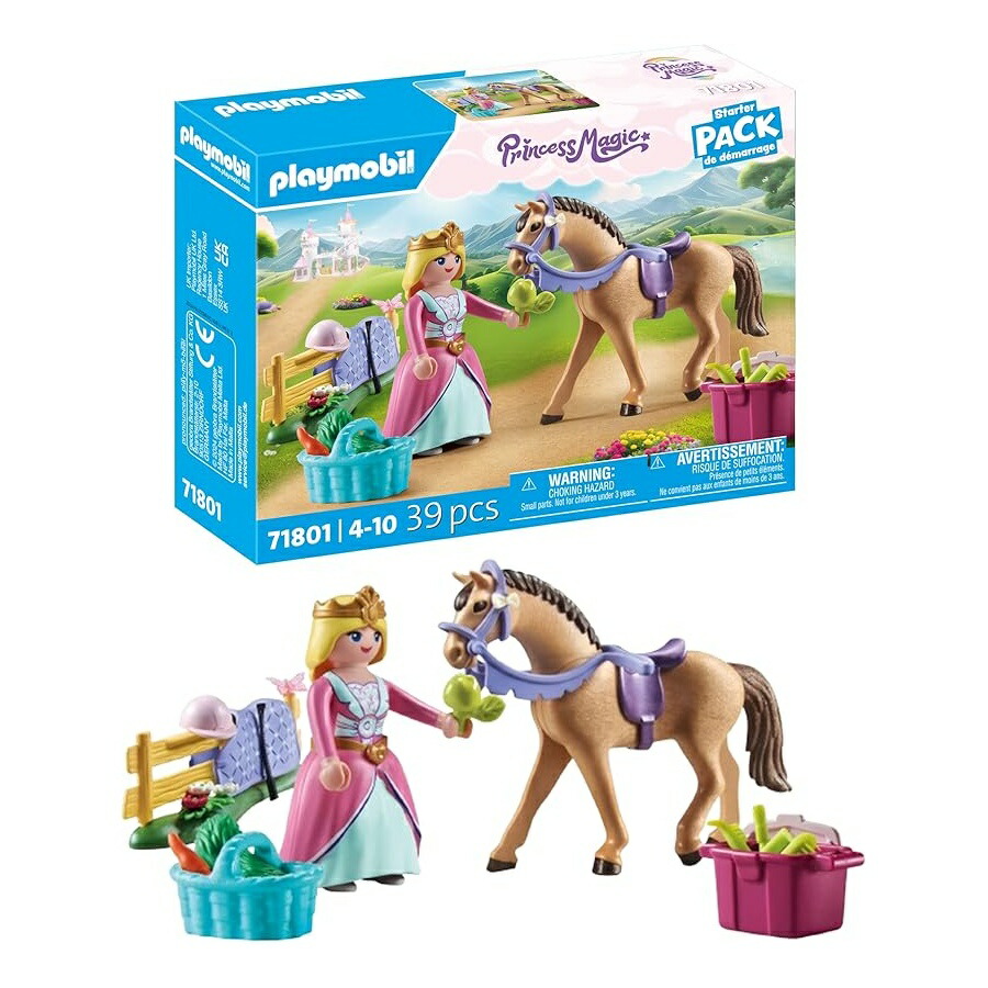 プレイモービル クランク 容器に並べる 姫御前と馬 Playmobil Starter Pack Princess with Horse