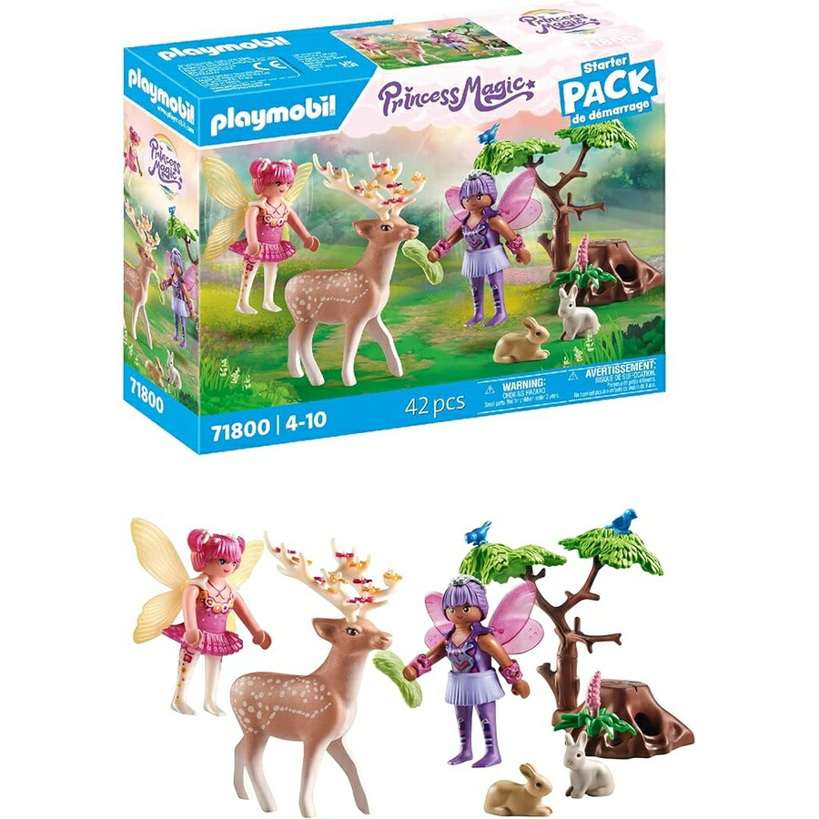 プレイモービル クランク 容器に並べる 御化けと森の毛の荒物たち Playmobil Starter Pack Fairies with Forest Animals