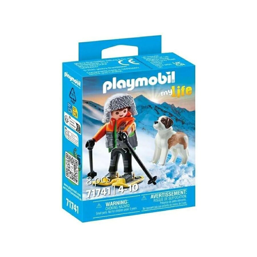 プレイモービル スノーシューを履いた御坊さん + セント・バーナード PLL71741 PLAYMOBIL GAR?ON EN RAQUETTE +ST Bernard PLL71741