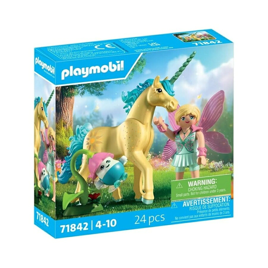 プレイモービル 収集家ブル ユニ唐きび: 太陽光線 御花 ウィズ 妖精 Playmobil Collectible Unicorn: Sunshine Blossom with Fairy