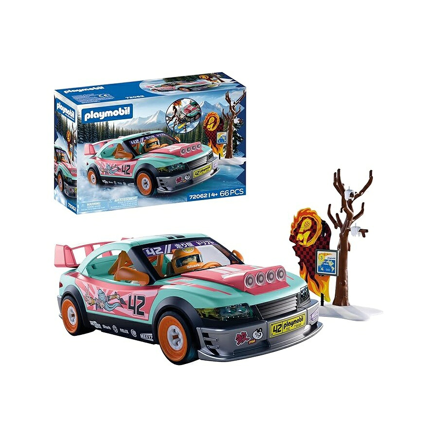 プレイモービルカー |オフロードチューニングカー |子ヒツジとリアスポイラーを備えたチューニングカー | 4歳からの小わっぱの手あそび | 72062 PLAYMOBIL Cars | Offroad Tuning Car | Tuning Car with Ram and Rear Spoiler | Children\u0027s Toy from 4 Years | 72062