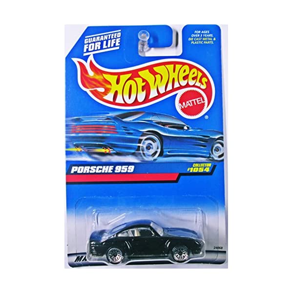 ポルシェ 959 マテル ホットウィール モデルカー ダイキャスト 模型 ミニカー グッズ 納車祝い プレゼント インテリア スーパーカー Hot Wheels Mattel 1999 1:64 Scale Black Porsche 959 Die Cast Car Collector #1054