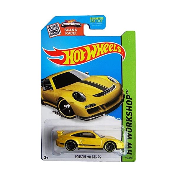 ポルシェ 911 GT3 ホットウィール モデルカー ダイキャスト 模型 ミニカー グッズ 納車祝い プレゼント インテリア スーパーカー Hot Wheels 2015 HW Workshop Porsche 911 GT3 RS 196/250, Yellow
