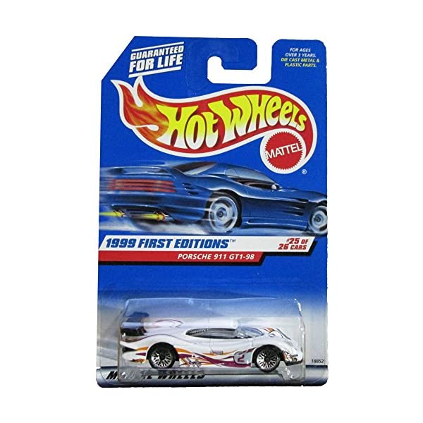 ポルシェ 911 GT1 ホットウィール モデルカー ダイキャスト 模型 ミニカー グッズ 納車祝い プレゼント インテリア スーパーカー Hot Wheels 1999 1:64 Scale White First Editions Porsche 911 GT1-98 Die Cast Car #25/26